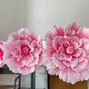 Velvet Peony Flowers 100 cm Large Artificial Flower with Leaf for Wedding Event Decor Floral Arrangement Hotel Room Decoration Birthday Gift
