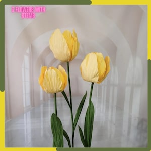 Tulipani di carta giganti, tulipani di carta artigianali di grandi dimensioni larghi 16 pollici, con supporti per photo booth, servizi fotografici per matrimoni, decorazioni per addio al nubilato