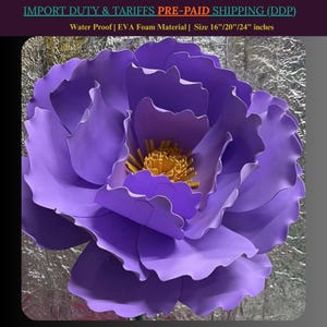 Giant Peony Flower Waterproof Eva Foam Material 24 inch Wide Flower Heads for Outdoor Wedding Decor, Photoshoots, Stage Prop Decoration