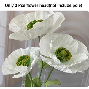 Ensemble de 3 grandes fleurs de pivoine en papier pour décoration d'événement, décoration de toile de fond de noce, chambre d'enfants, décoration florale respectueuse de l'environnement 3pc White flowerhead