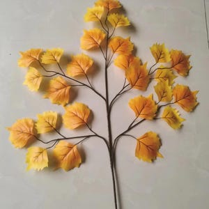 Seiden-Ahornblätter Zweig 65cm Höhe 10 Stück Set für Herbst Dekor Blumenvas Arrangements Künstliche Blätter Tischdekoration Ideen