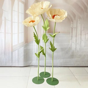 Large Peony Flowers 3 Pieces Set Paper Flower Heads for Event Decoration Wedding Party Backdrop Decor Kids Room Eco-Friendly Floral Décor image 4