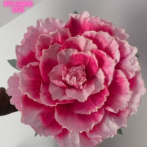 Oversized Velvet Peony Flower 60cm Large Paper Flowers with Foaming Edges For Bridal Shower First Birthday Office Hotel Room Event Decor