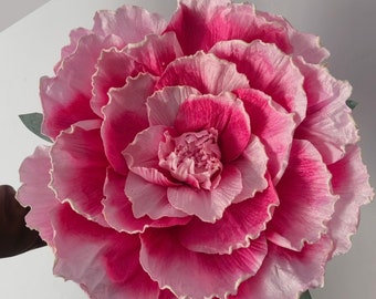 Oversized Velvet Peony Flower 60cm Large Paper Flowers with Foaming Edges For Bridal Shower First Birthday Office Hotel Room Event Decor