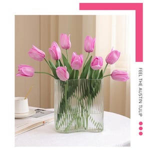 Tulipano al tatto reale, grande, realistico, Austin Tulip Buds, 10 pezzi, bouquet per decorazioni da tavola, ornamenti per matrimoni