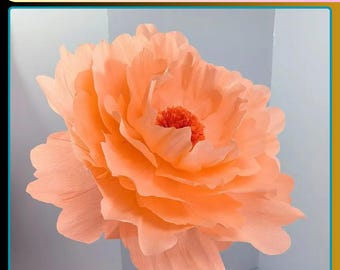 Giant Peony Paper Flower – 70cm Large Artificial Flower with Stem – Wedding Backdrop, Event Decor, Window Display, DIY Floral Decoration