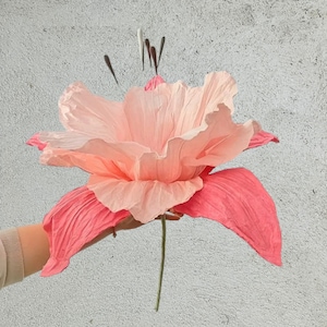 Fiore oversize rosa fucsia Fiore in tessuto di velluto crêpe largo 50 cm per la decorazione di eventi di nozze Sfondo per spettacoli nuziali Decorazioni per baby shower
