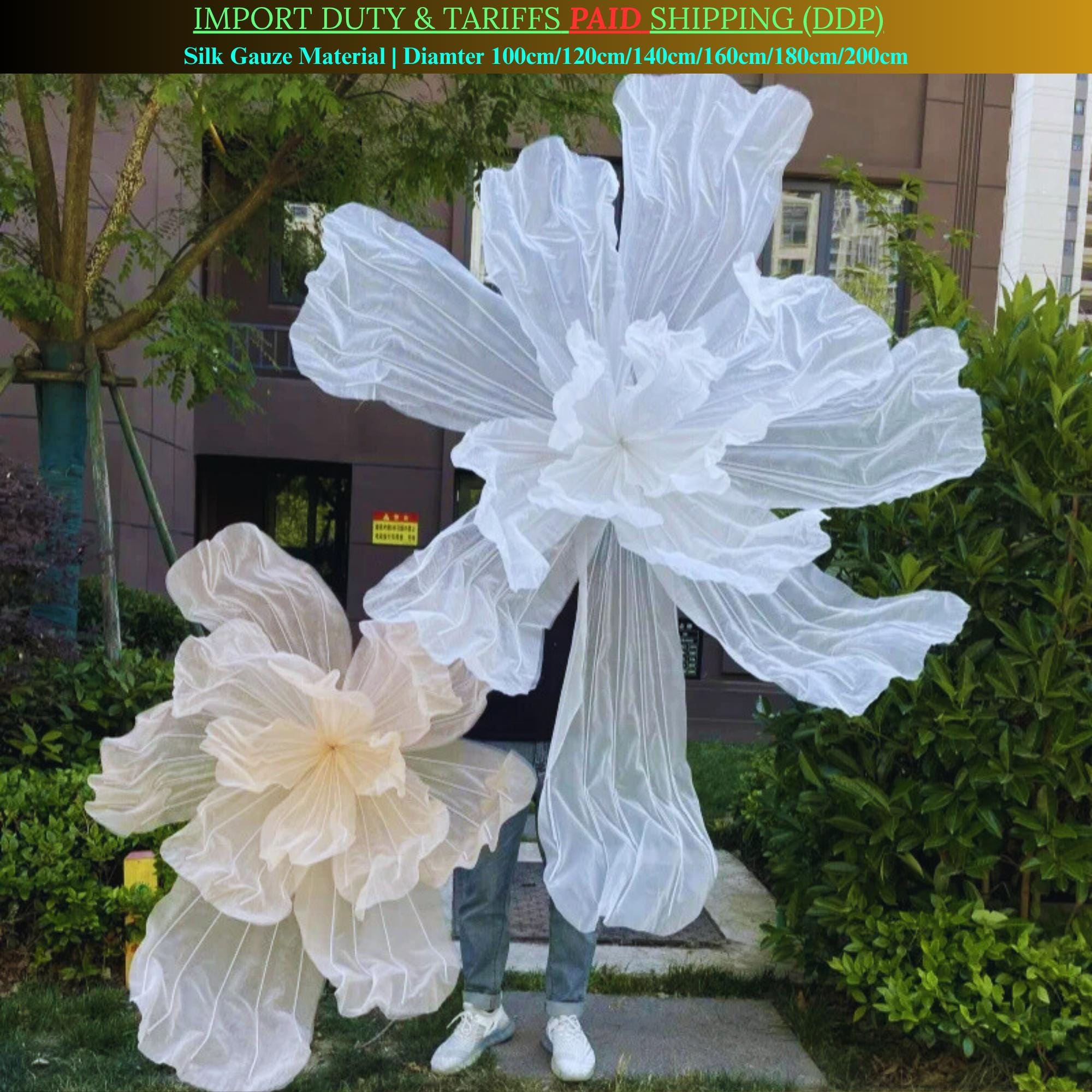 Oversized Iris Flower 79-inch Wide Silk Gauze Flower With Iron