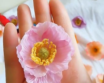 Silk Poppy Flowers 20 Pieces 6cm Flower Heads DIY Hat Making Cosplay Dress Corset for Renaissance Faires Hair Craft Wedding Dress Decoration