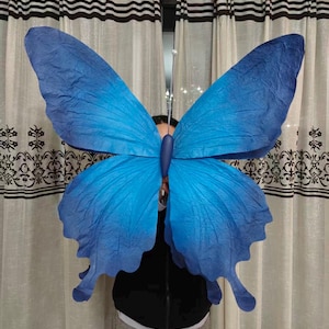 Papillon en papier géant - Papillons monarques entièrement personnalisables - Papillon de nuit bleu à suspendre