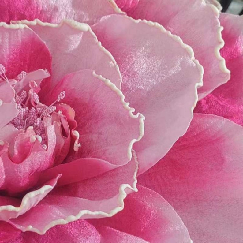 Flor de peonía de terciopelo de gran tamaño, flores de papel grandes de 60 cm con bordes de espuma para despedida de soltera, primer cumpleaños, oficina, habitación de hotel, decoración de eventos imagen 9