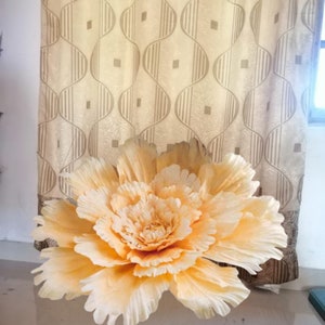 Samt Pfingstrose 100 cm Große Kunstblume mit Blatt für Hochzeit Event Dekor Blumenschmuck Hotelzimmer Dekoration Geburtstagsgeschenk Champagne