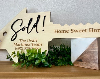 Customizable Real Estate “Sold” Sign, Photo Prop for Real Estate Agents, Client Gifts