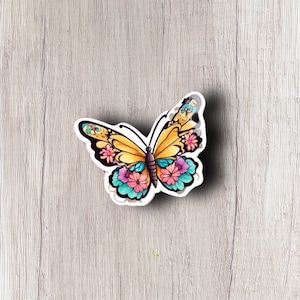 Blumen-Schmetterling-Vinyl-Aufkleber, Schmetterling-Aufkleber für Laptops, Wasserflaschen und Notebooks