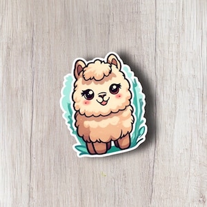 Alpaca Vinyl Sticker, Light Color Alpaca Sticker for Laptops, Water Bottles, and Notebooks