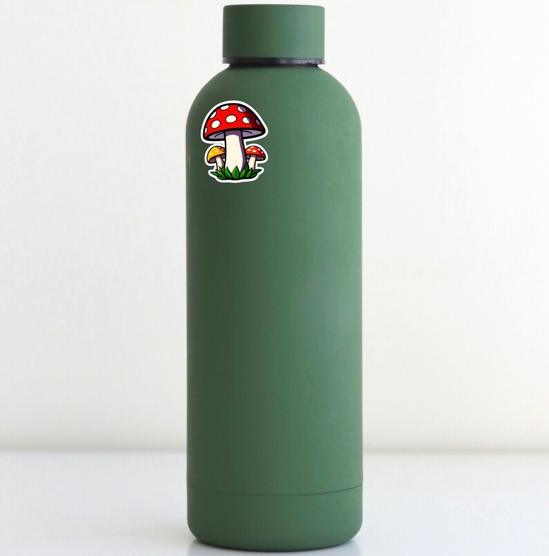 Mushroom Vinyl Sticker, Cute Mushroom Sticker for Laptops, Water ...