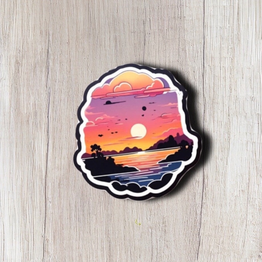 Sticker Sunset Sunset Vinyl Sticker, Sky Sticker for Laptops, Water Bottles, and ...
