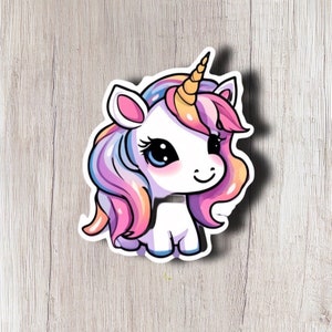 Unicorn Vinyl Sticker, Cute Unicorn Sticker for Laptops, Water Bottles, and Notebooks