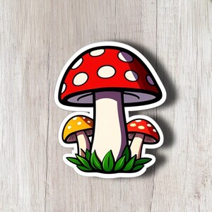 Mushroom Vinyl Sticker, Cute Mushroom Sticker for Laptops, Water Bottles, and Notebooks