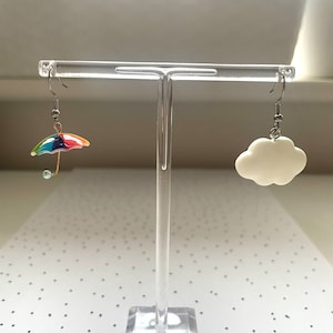 Acrylic Rain Cloud Earrings - Colorful Crystal Raindrop Dangle Drop Earrings For Women