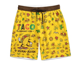 Taco Pant, Custom Taco Hawaiian Pant, Taco Emergency Call 9-Juan-Juan Mexican Gift For Him, Taco Beach Shirt, Cinco De Mayo, Taco Aloha Pant