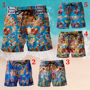 Eis Hawaii kurze Hose Eis Strand Kurze Hawaii Hose, Hawaiianische Strandshorts Bestes Sommergeschenk für Mann Frau Freund, Sommerkleidung Bild 1