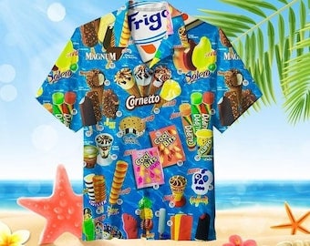 Hawaiian Shirt Ice Cream Hawaiian Shirts Men's Hawaiian Shirt, Ice Cream Shirt, Ice Cream Beach, Hawaiian Beach Shirt, Hawaiian Shirt Summer