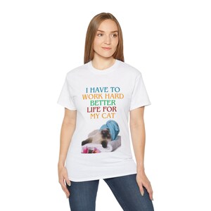 Unisex Ultra Cotton Tee cat, gift for mom, cat lover,