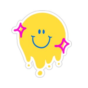 Kiss-Cut Sticker. Cute smiley face sticker