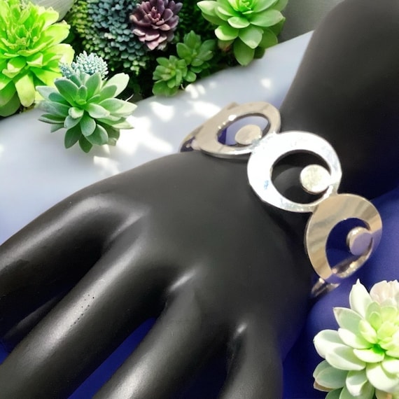 Silvermoon modernist bangle bracelet  silver plat… - image 1