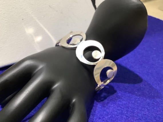 Silvermoon modernist bangle bracelet  silver plat… - image 4