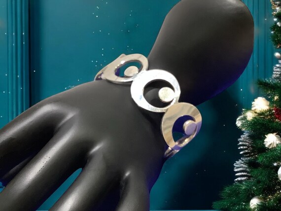 Silvermoon modernist bangle bracelet  silver plat… - image 2