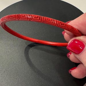 Vintage Red cinnabar bangle bracelet