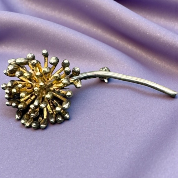 Vintage silver gilt Flora Danica brooch by Danish Jewlery designer Eggert.
