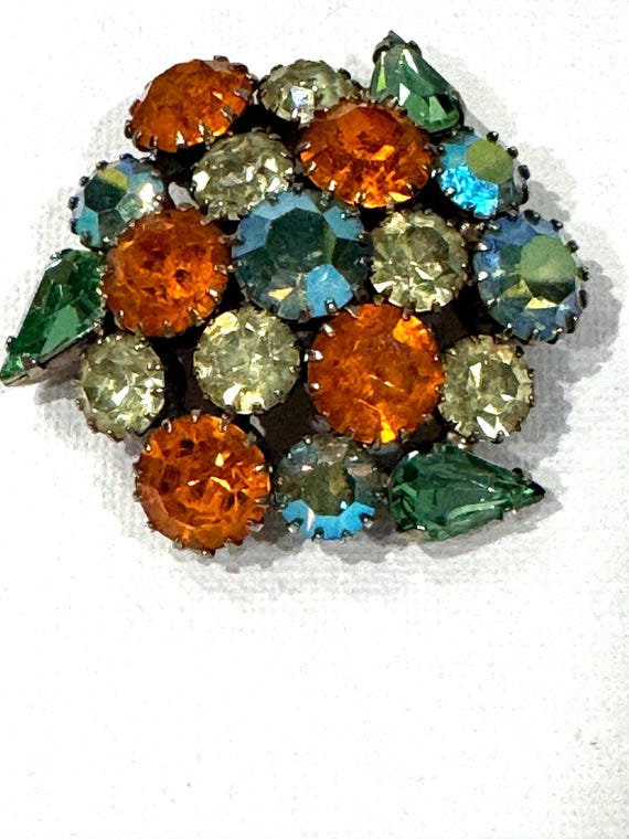 Vintage Warner Unsigned Multicolored Rhinestone b… - image 7