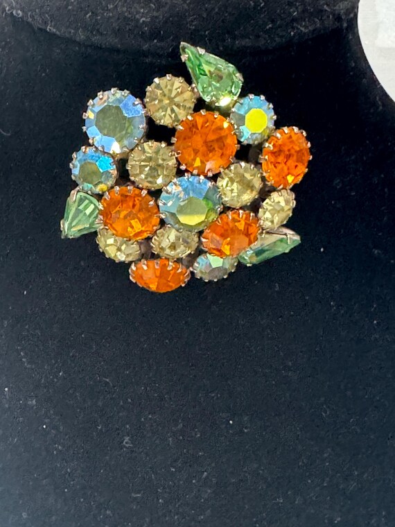 Vintage Warner Unsigned Multicolored Rhinestone b… - image 3