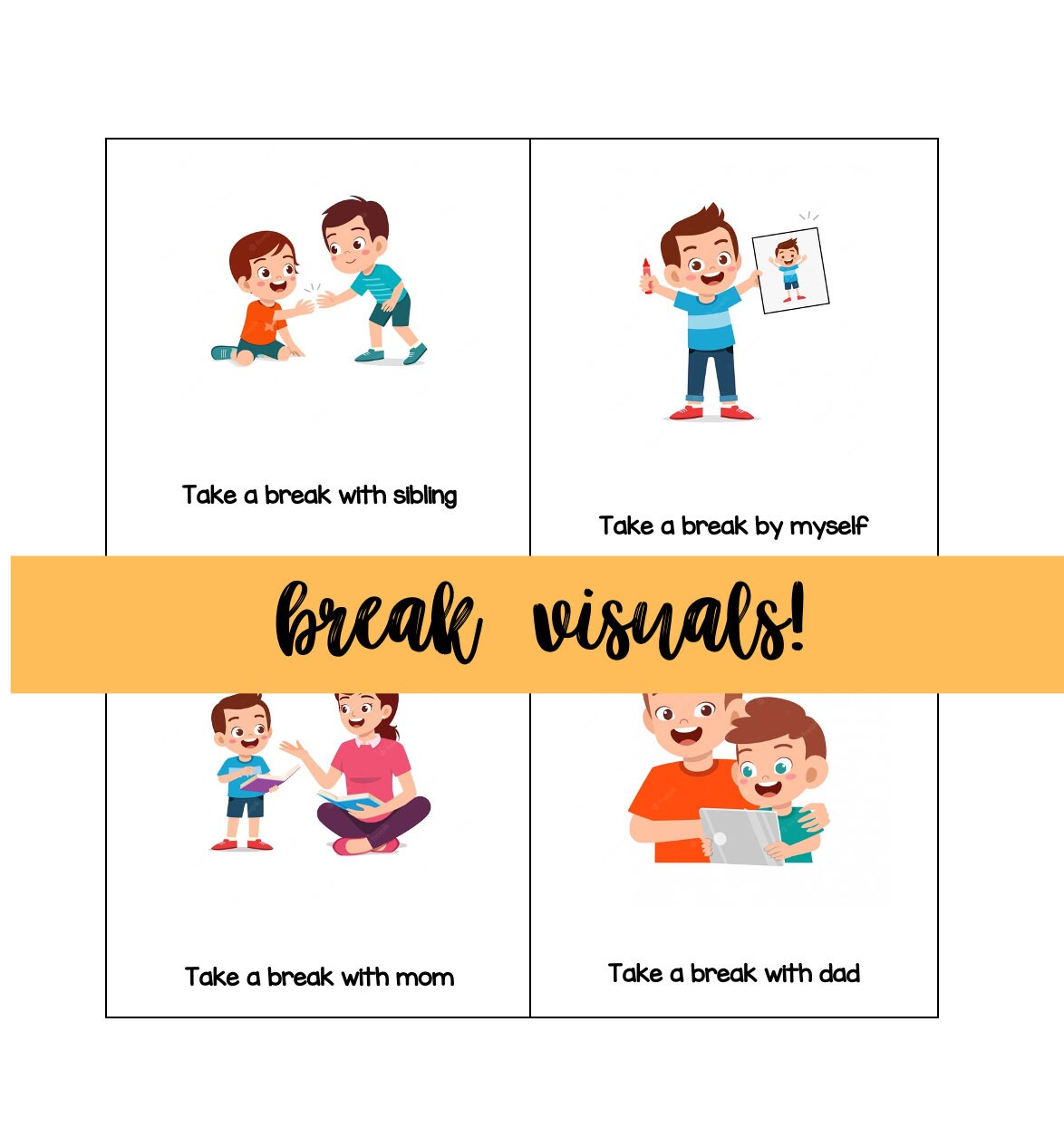 Autism ABA Break Visual Etsy Autism ABA Break Visual Etsy