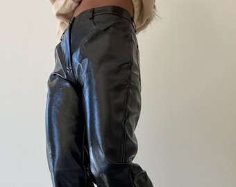 Patent kunstleer broek
