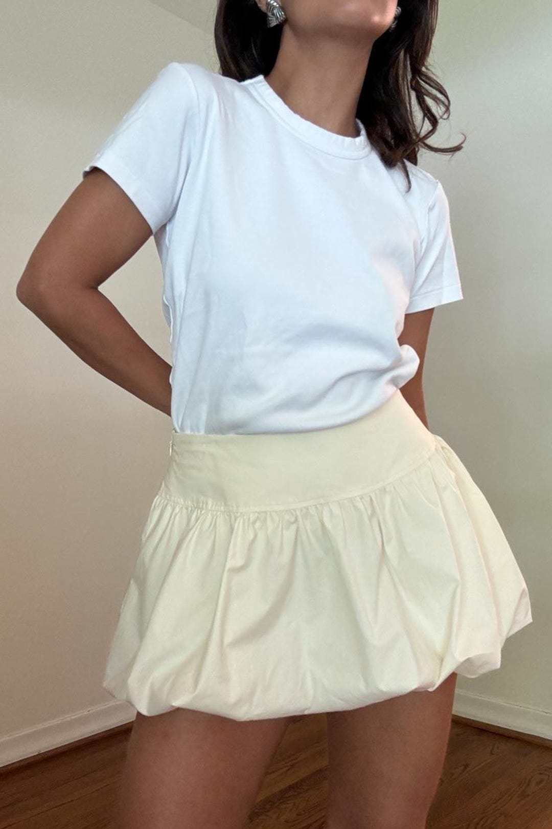 PINK PUFFBALL SKATER MINI DRESS