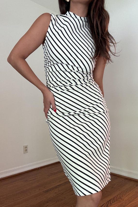 Side Gathered Midi Bodycon Dress - Etsy