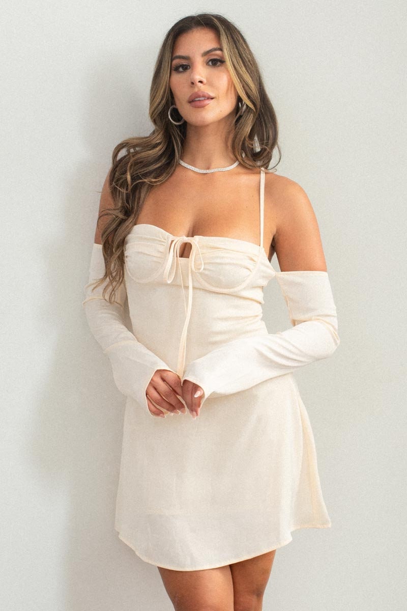 Custom Personalized Skull Girl Off-shoulder Back Lace-up Dress - Gift Idea For Halloween - I'm Not Sugar & Spice main image 1