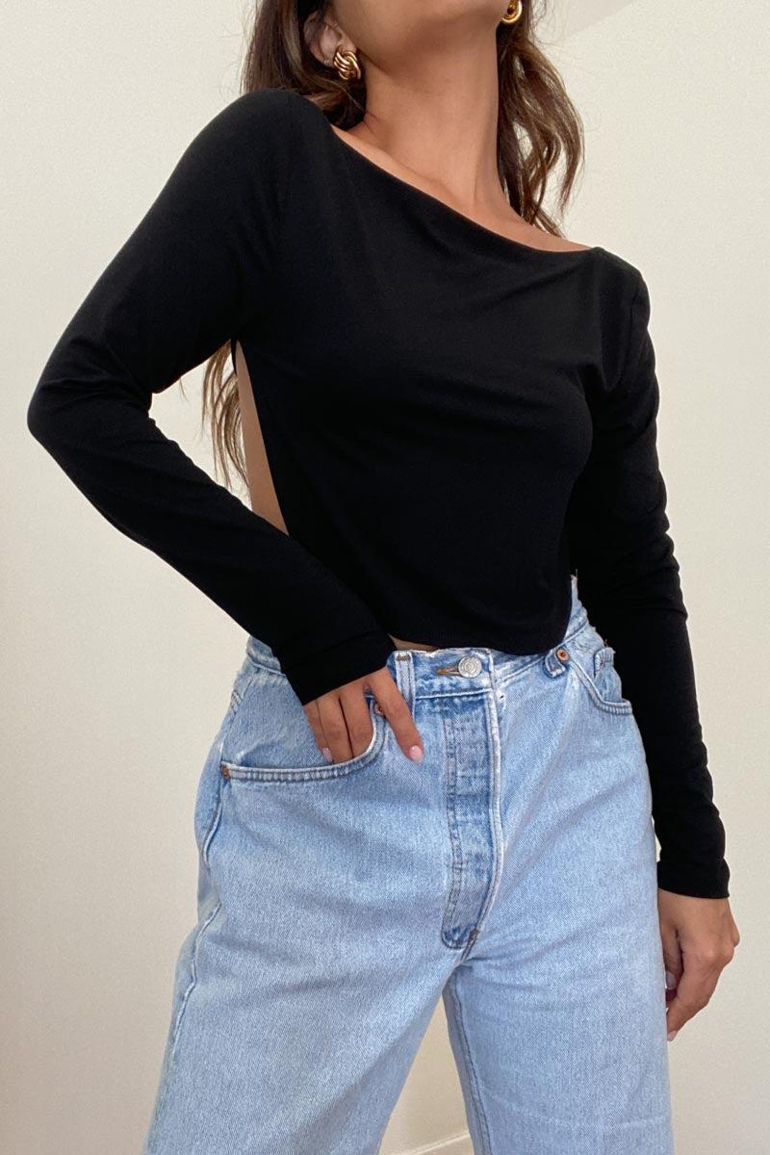 Sexy Lace Trim Backless Tie Crop Top
