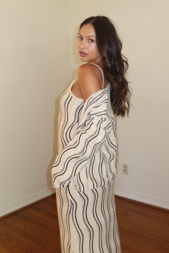Knit Maxi Dress and Cardigan Sets - Etsy