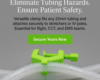 Clamp for 22mm Vent Tubing, IV Pole or Stretcher Mount