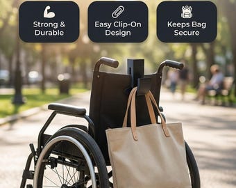 Rollstuhl Taschenhaken Hält bis zu 11 Kilo! Für Stoffrollstühle