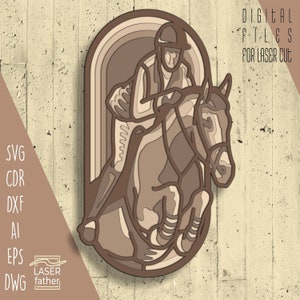 Pferdesport SVG-Dateien für Cricut, Papierschnitt Vorlage, Pferderennen Kunst, Laser Cut Files, digitaler Download, Reiten PNG