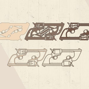 Revolver SVG Files for Cricut, Laser Cut Design, CNC Template, Digital ...