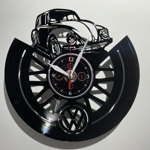 レトロな車のビニールレコード時計、お父さんへのクリスマスプレゼント、ガレージの壁アート、男性用アパートの装飾、ヴィンテージの室内装飾、車好きへのギフト