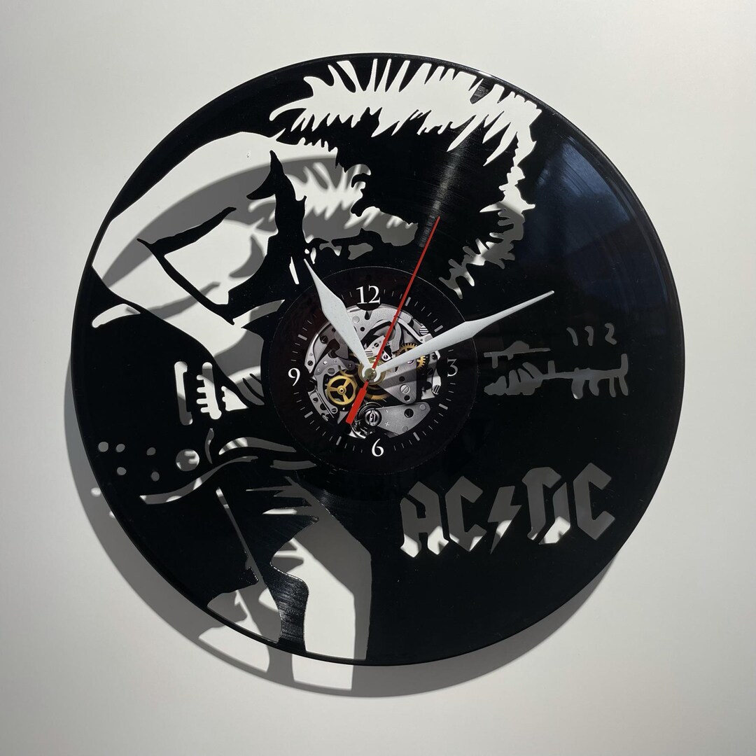 ACDC Vinyl Record Clock, Rock Music Decor, Man Cave Art - Etsy