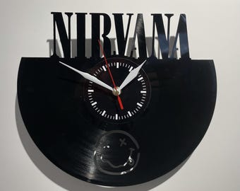 Nirvana Vinyl Record Clock, Grunge Music Decor